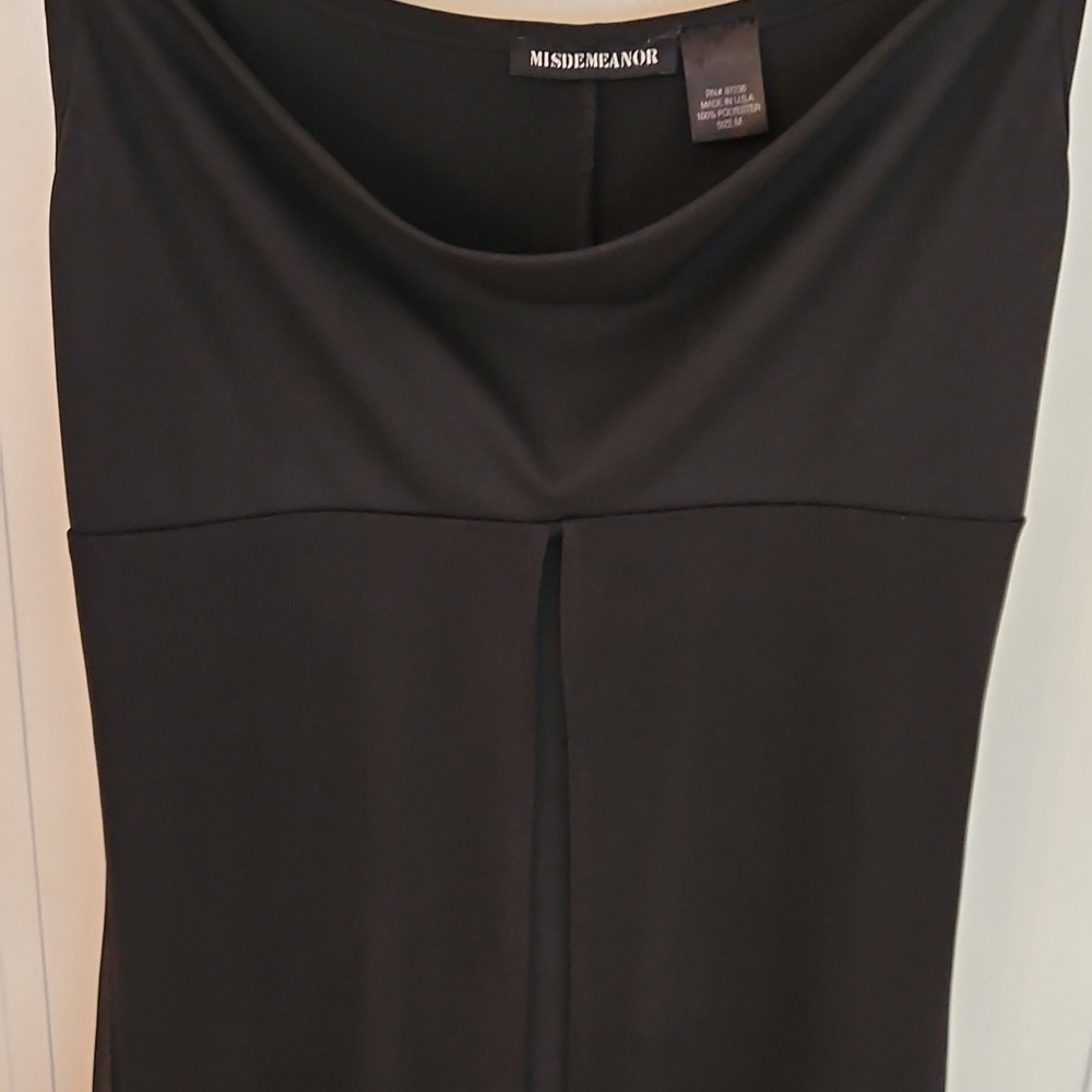 Semi-Formal Black Maxi Dress, Sheer Outer Layer, Front Slit, Sz M - Picture 4 of 13